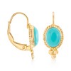 Ross-Simons Turquoise Rope-Edge Earrings in 14kt Yellow Gold - 4 of 4