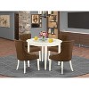 HomeStock 5-Pc Linen white Solid Wood Top - Round Dining Room Set - Seats 4 - 2 of 4