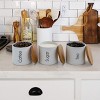 MegaChef Kitchen 4 Piece Bamboo Storage and Organization Canister Set in White - 3 of 4