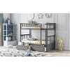 Okak Twin over Twin Solid Wood Bunk Bed Loft Bunk Bed with 2 Drawers Ladder & Safety Guardrail for Teens Adults, Convertible into 2 Beds, Gray - 4 of 4
