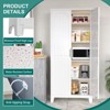 Fontoi Decorative Storage Cabinets, Storage Cabinet with 2 Wooden Doors, 5-Tier Tall Cabinet Locker for Kitchen, White, 31.5"*17.72"*70.87" - 4 of 4