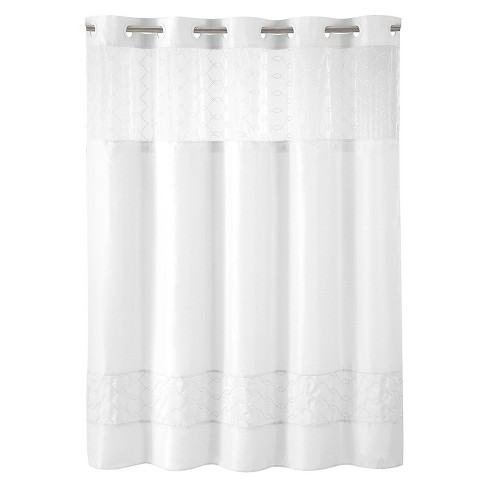 Solid Shower Curtain White Hookless, Solid Shower Curtain