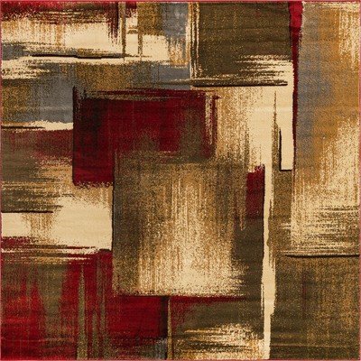 Cafe Collection Colorful Geometric Braided Square Rug