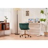 CAVINAS Modern Upholstered Home Office Desk Chair, Velvet Adjustable Office Chair with Handwoven Backrest and Adjustable Swivel Wheels - 3 of 4