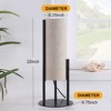 22" Beige Linen Drum Table Lamp – Black Metal LED - 3 of 4
