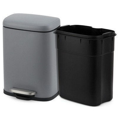 1.3 Gallon Trash Can, Stainless Steel Kitchen Trash Can with Lid, Soft Close Step-On Pedal, 5 Liters Ideal