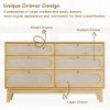 Dresser, 6 Rattan Drawer Dresser, Modern Chest with Drawers, Wood Storage Closet Dressers Chest of Drawers for Bedroom, Living Room, Hallway - 4 of 4