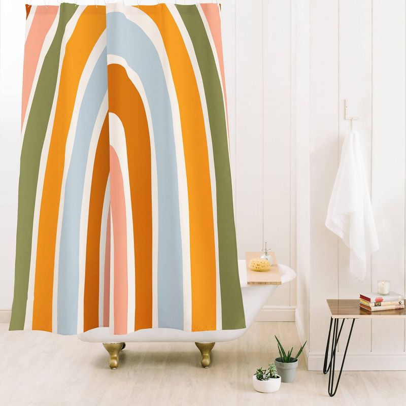 Lane and Lucia Late Summer Rainbow Shower Curtain Orange - Deny Designs, 2 of 3