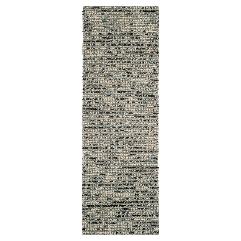 Gray/Multi Stripes Tufted Runner
