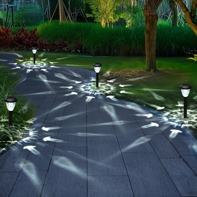 GIGALUMI 16 Pack Solar Outdoor Lights, Waterproof Auto On/Off Cold White Solar Pathway Lighting for Lawn,Garden and Walkway