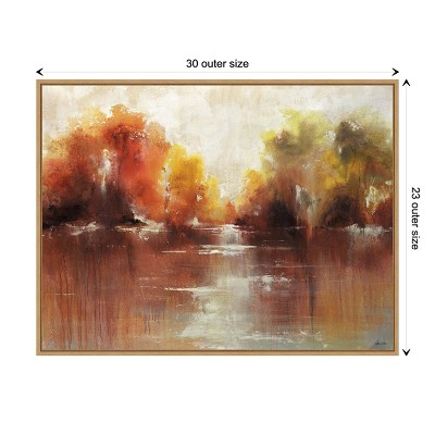 Autumn Landscape Nonrepresentational Canvas Framed Wall Art