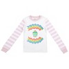 Rainbow Dreams Youth Girls Pink & White Striped Long Sleeve Shirt & Sleep Pants Set - 2 of 4