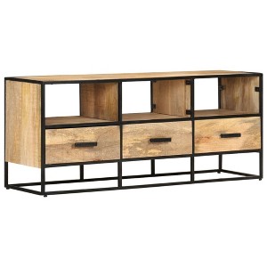 vidaXL TV Stand 43.3 in.x11.8 in.x17.7 in. Rough Mango Wood - 1 of 4