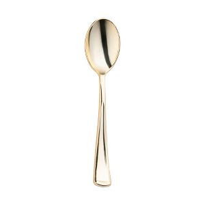 Smarty Had A Party Shiny Metallic Gold Plastic Spoons - 600 pcs - 1 of 4