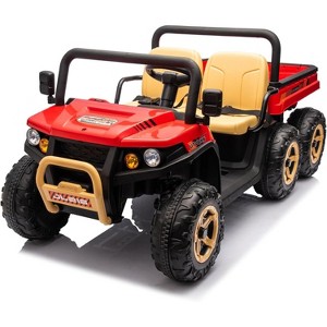 24V 2-Seater Ride-On Dump Truck for Kids, 6-Wheel 4WD UTV w/Remote, Dump Bed, LED Lights, Music, Perfect Gift - 1 of 4