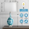 Maxax Blue Ceramic Table Lamp Set of 2,Bedside Desk Lamp with Modern Marbled Design, Nightstand Lamp for Bedroom Living Room - 3 of 4