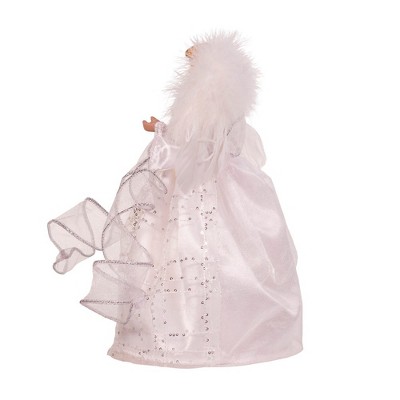 10-Inch Silver and White Lighted Angel Tree Topper