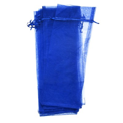 Unique Bargains Sheer Mesh Drawstring Gift Pouches Organza Wine Bags 12 Pcs 14.5"x5.5"