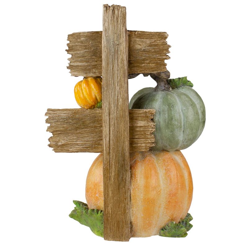 Northlight 12.5" Orange and Green Pumpkin "Happy Thanksgiving" Table Top Sign, 5 of 6