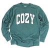 Cozy Worn Varsity - Women's Garment Dyed Long Sleeve - 2 of 4