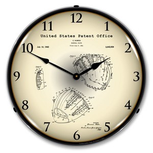Collectable Sign & Clock | Baseball Glove 1962 Patent LED Wall Clock Retro/Vintage, Lighted - 1 of 4