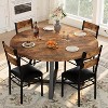 5 Piece Round Dining Table Set for 4, 43.3 Inch Wooden Kitchen Table & 4 Chairs Set for Small Spaces, Apartment - 3 of 4