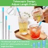 Itopfox 4Packs Reusable Metal Straws with Silicone Tips, Travel Drinking Straws Set Includes Cases, Keychains, Cleaning Brushes, Perfect for Travel - 2 of 4