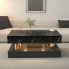 Modern LED Coffee Table with Drawer Storage,39" Rectangular Center Table for Living Room-Baofuwish - 3 of 4