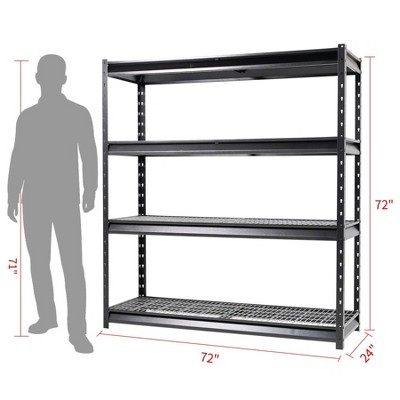 Atlas 72" Black Metal Heavy Duty Adjustable Garage Shelving