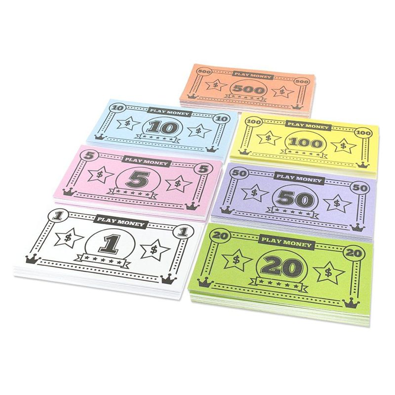 Blue Panda Play Money for Kids, 455 Pretend Dollar Bills, Educational Toys for Board Game Replacement, 4 x 2.2", 5 of 7