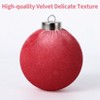 Velvet Christmas Ornaments Set of 25 - Elegant Shatterproof Holiday Balls for Tree Decorations in Green, Brown & Neutral Tones - 4 of 4