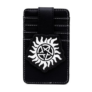 Supernatural Vegan Leather Wallet, ID Card Holder, Winchester Pentagram Black, 3.0" x 5.0" - 1 of 3