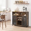 Garvee Coffee Bar Cabinet, Industrial Buffet Storage Cabinet with Mesh Doors and Adjustable Shelves for Kitchen Living Dining Room, Rustic Brown - 3 of 4