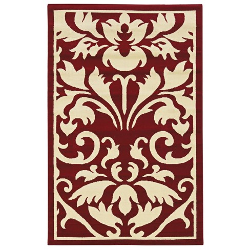 red and white damask pattern