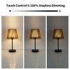 Onewish  Protable Table Lamp with Swappable shade Black + Brown, 2-pack - 3 of 4