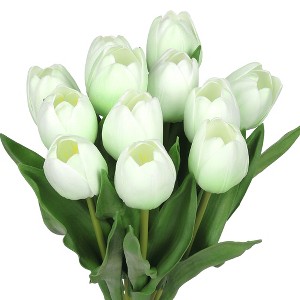 Unique Bargains Decoration Wedding Home Tulip Artificial Flowers 14.9" 12 Pcs - 1 of 4