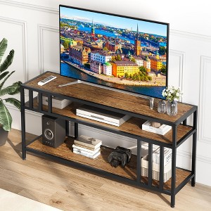 65'' TV Stand for TV up to 75 Inches, Entertainment Center with Open Storage Shelves, TV Media Console Table with Quadruple - 1 of 4