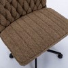 Dsvimoy Task and Office Chair Criss Cross Legged Desk Chair with Wide Seat for Home Office Work, Brown, 26.8"*21.2"*10.8" - 3 of 4