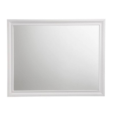 Naima White Wood Frame Bedroom Mirror