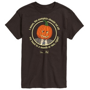 Men's - The Office - Dwight Halloween Pumpkin Head Short Sleeve Graphic T-Shirt - 1 of 3