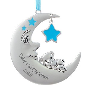 Personalization Mall Baby's 1st Christmas Moon Boy Ornament, 2024 - 1 of 3