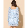 INSPIRE CHIC Women's Long Sleeve Square Neck Floral Print Casual A Line Dress - 3 of 4
