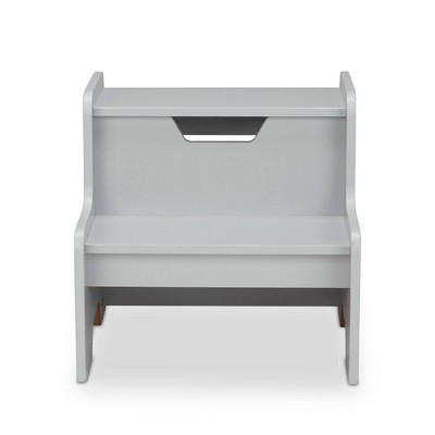 Gray Wooden Two-Step Kids Step Stool