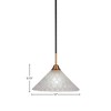 Toltec Lighting Paramount 1 - Light Pendant in  Matte Black/Brass with 12" Italian Bubble Shade - 2 of 2