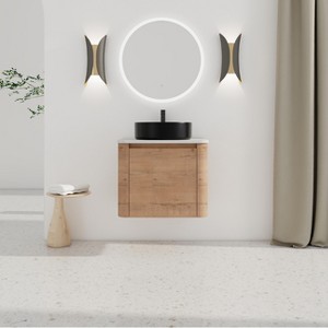 GDFStudio Ford Wall-Mounted Bathroom Vanity With Ceramic Round Sink - 1 of 4
