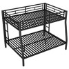 NicBex Twin Over Queen/Full Over Queen Metal Bunk Bed with Ladder,Versatile Loft Bed with Guardrails for Bedroom,Black/White/Silver - 4 of 4