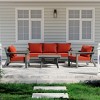 WestinTrends Avalon Outdoor 6-Piece Modular Sectional Patio Furniture Sofa Set, Gray/Orange - 2 of 4