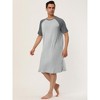 Lars Amadeus Men's Comfy Lounge Soft Loose Short Sleeves Sleep Nightgown - 4 of 4
