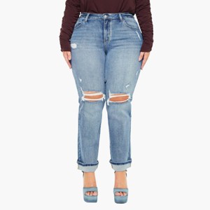 KanCan Essentials Carrie Mid Rise True Straight Leg Jeans (Plus Size) - 18W - 1 of 4