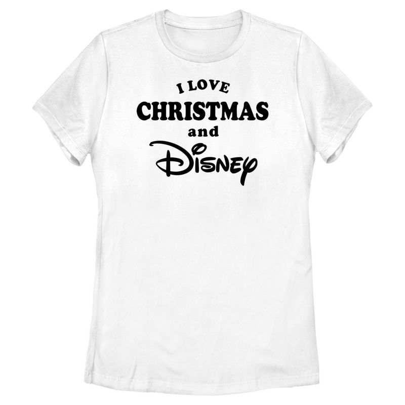 Women's Disney I Love Christmas Logo T-Shirt, 1 of 5